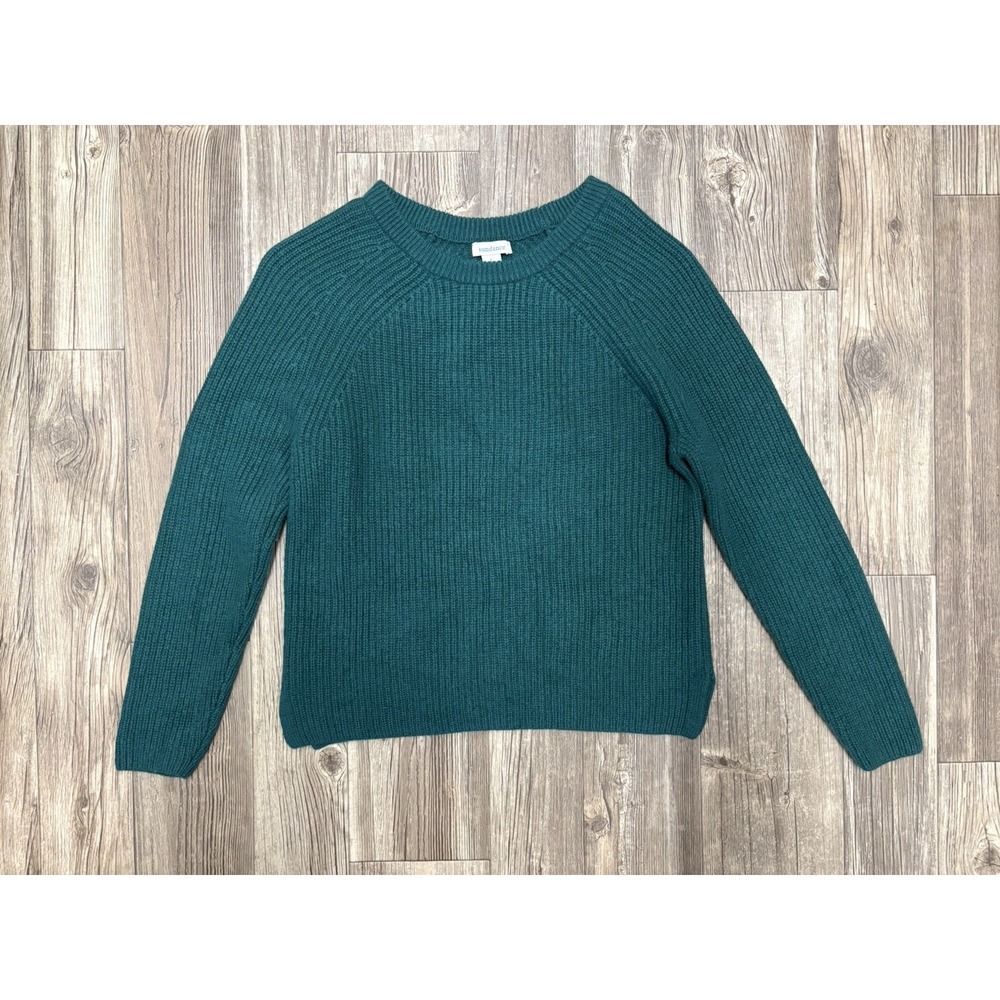 Sundance Acadia 100% Cashmere Sweater Green Size Large Fall Cottagecore